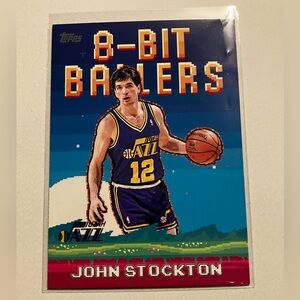 Topps NBA 8 Bit Ballers John Stockton 8B-24 Card